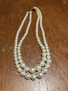 Vintage Faux Pearl Necklace, 14” - Picture 1 of 4