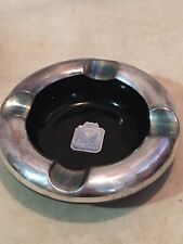 ROCKWELL STERLING SILVER OVERLAY GLASS ASHTRAY VINTAGE ANTIQUE