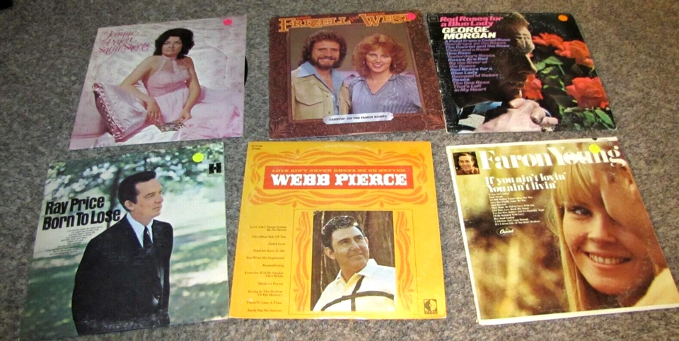 Lot of 6 Albums LP Record 1970's Country George Morgan, Web Pierce, VG+ Foto 1 de 1