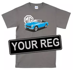MG Midget T-Shirt, personalisierter Teller klassisch Vintage Auto zehn Farben - Bild 1 von 11