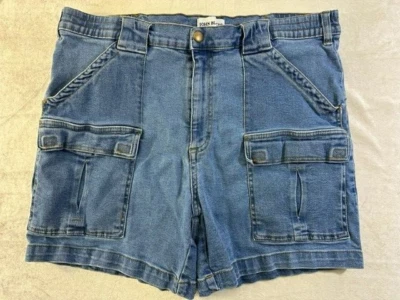 Pantalones Cortos John Blair Cargo Jeans Azul Denim Para Hombre Talla 38 Frente Plano Foto 1 de 4