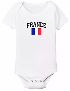 France Bodysuit Soccer Baby Outfit Mameluco Infant Girls Boys T-shirt Kids - Picture 1 of 2