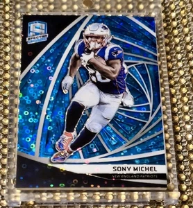 2019 Spectra Sony Michel Neon Blue SPARKLE 20/60 #50 PATRIOTS - Picture 1 of 4