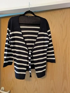 JETTE!! Cardigan, dunkelblau -weiß, 3/4 Ärmel, Gr. 42, Top Zustand - Bild 1 von 5
