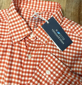 NEW Vineyard Vines OTG Performance Brrr Mens Medium Button Shirt Gingham Check - Picture 1 of 7