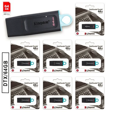 Unidad flash USB Kingston DataTraveler Exodia 64 GB DTX - Paquete de 7 Foto 1 de 4
