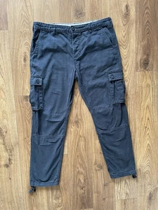 The Stronghold Cargo Trousers Mens W36 L30 Navy Blue Utility Heavy Cotton Pants - Picture 1 of 10