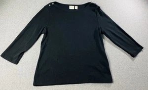 Chico's 3/4 Sleeve Black Pull Over Top - size 1 - Picture 1 of 3