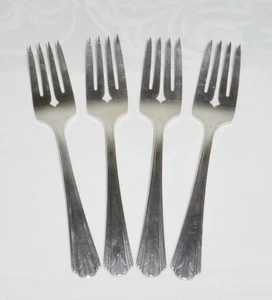 4 pcs Vernon Silver Plate Oneida flatware CASINO Salad Forks 6-1/8" Silverplate - Picture 1 of 3