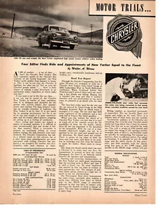 1950 CHRYSLER NEW YORK ~ ORIGINAL 3-SEITIGE STRASSENTEST / ARTIKEL / ANZEIGE - Bild 1 von 2