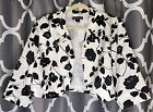 JESSICA HOWARD Womens Black And White 3/4 Sleeve Formal Jacket Plus Size: 18W