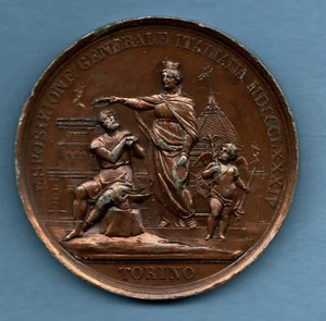 ITALIEN. 1884 WELTAUSSTELLUNG, TURIN, BRONZIERTE WEISSMETALLMEDAILLE / MEDAILLON. 53mm - Bild 1 von 2
