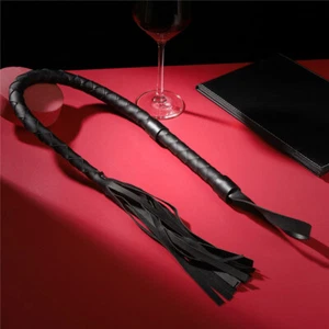 Pu Leather Pimp Whip Racing Riding Crop Party Queen Black Horse Riding Whip _ou - Picture 1 of 12