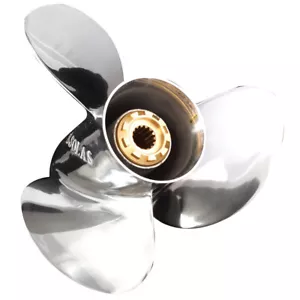 STAINLESS STEEL PROPELLER FITS MERCURY 2 STROKE 10 SPLINE 25 9.9-25 HP 1980-2005 - Bild 1 von 2