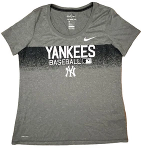 Nike Womens NY Yankees Gray Short Sleeve T-Shirt Lightweight Size L - Picture 1 of 6