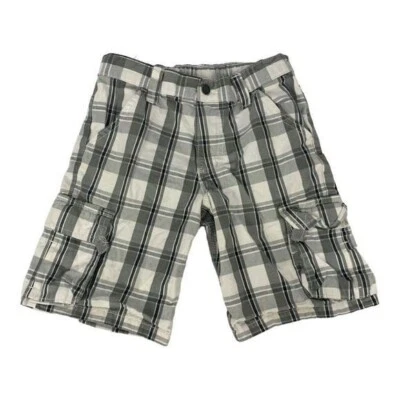 Pantalones Cortos Carga Wrangler Niños a Cuadros Talla 7 Regular Gris/Blanco 100% Algodón Duraderos Foto 1 de 4