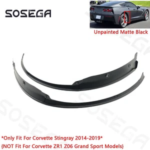 Matte Black For Corvette C7 Stingray 2014-2019 Rear Side Extension Fenders Wheel - Picture 1 of 10