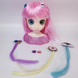 Shibajuku Niñas SHIZUKA Estilo Cabeza Busto Juguete Pelo Rosa Ojo Grande - Imagen 1 de 5