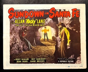 Tarjeta de vestíbulo título original Sundown in Santa Fe 1948, Allan Lane, Eddy Waller - Imagen 1 de 1