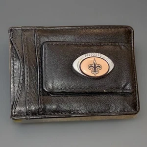 NWOT NFL New Orleans Saints Football Leather Magnetic Money Clip Wallet - Picture 1 of 3