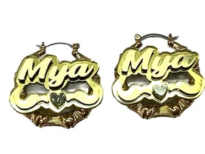 Pendientes de bambú placa de nombre personalizada 1.5 2.5 3.5" tamaño elección corte láser personalizado - Imagen 1 de 12