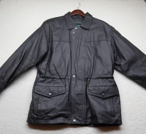 Vtg Leather Jacket Mens Sz Medium (38) Hill & Archer Genuine Black Motorcycle - Picture 1 of 21