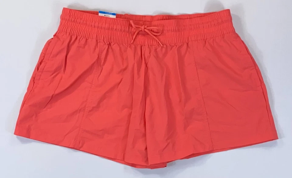 Columbia Boundless Trek Active Shorts Womens L Coral Pink Athletic Drawstring