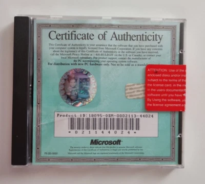 Microsoft Excel for Windows 95, Version 7.0, CD - Image 1 of 2
