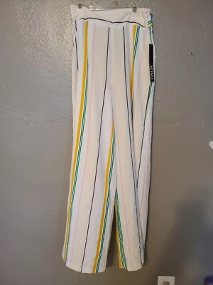 XOXO Mujer Juniors Rayas, Cremallera Lateral, Pantalón Pierna Ancha Talla 5/6 Nuevo Con Etiquetas  Foto 1 de 4