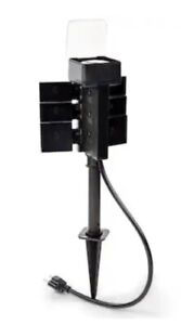 BLACK+DECKER Garden Stake 6 Grounded Outlets Timer Waterproof for Lights