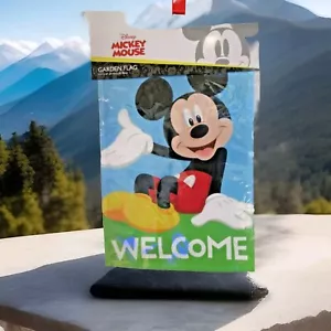 New with Tag - Disney Garden Flag ( 12.5" x 18" ) Mickey Mouse -- Welcome - Picture 1 of 2