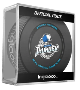 Disco de hockey oficial ECHL Wichita Thunder 2023-2024 con cubo - NUEVO - Imagen 1 de 4