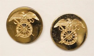 U.S. Army Enlisted Collar Pin set 7594: Quartermaster - gilt, flat, c/b - Picture 1 of 1