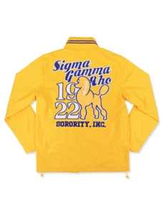 Chaqueta rompevientos Sigma Gamma Rho Sorority de manga larga con cremallera dorada 1922 - Imagen 1 de 2