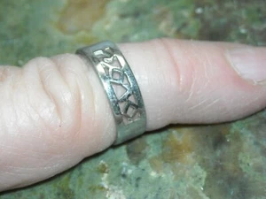 VINTAGE sterling silver cut out band ring size 5 1/4-1/2 925 5mm wide 1.9g - Picture 1 of 2