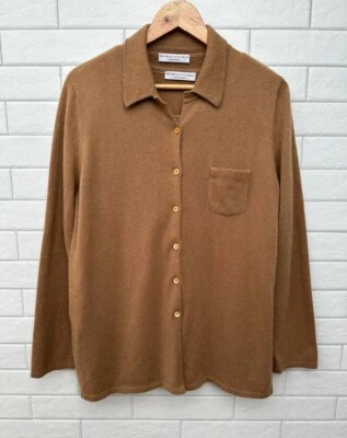 Brunello Cucinelli Cachemir Marrón 2 Piezas Cárdigan Suéter Camiseta sin Mangas Conjunto Doble Talla XL Foto 1 de 4