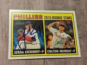 Jerad Eickhoff Signed 2016 Topps Heritage Card #173 COA RC Colton Murray Rookie - Picture 1 of 2
