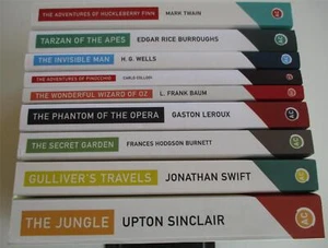 AMAZON CLASSICS 9 Book Lot Reprint GULLIVER'S TRAVELS JUNGLE HUCK FINN TARZAN OZ - Picture 1 of 4