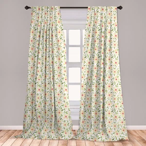 Flora Scene Microfiber Curtains 2 Panel Set Living Room Bedroom in 3 Sizes - Picture 1 of 54