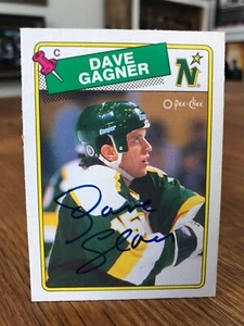 1988-89 O-PEE-CHEE OPC #215 DAVE GAGNER SIGNED AUTOGRAPHED CARD C - Picture 1 of 1