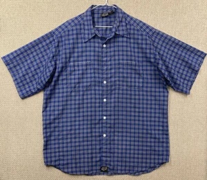 Fox Racing Mens Shirt XL Button Up Blue Plaid Short Sleeve - Picture 1 of 9