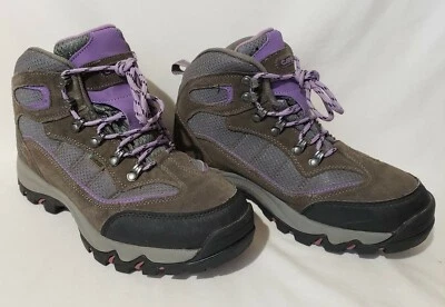 HI-TEC Womens Skamania Mid Grey Purple Hiking Shoes Size 9.5 10 Boots Waterproof - Image 1 of 4