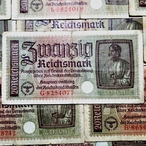 20 Reichsmark WWII-Era Genuine Third Reich 1939-1945 Nazi Germany Banknote - Picture 1 of 8