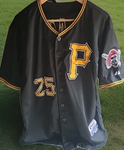 Camiseta deportiva negra alternativa Gregory Polanco #25 Pittsburgh Pirate con parche de equipo 48" - Imagen 1 de 8