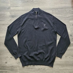 Gant 1/4 Zip Jumper Men's Size 2XL Navy High Neck Great Condition - Picture 1 of 8