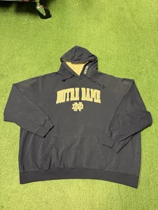 Felpa con cappuccio vintage Y2K Notre Dame Fighting Irish da uomo taglia 2XL blu navy - Foto 1 di 12