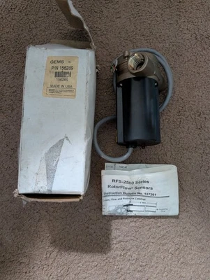 GEMS SENSORS 155876 FLOW SWITCH ROTOFLOW MAX PRESSURE 6..9 BAR (A4) - Image 1 of 4