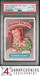 1985 GARBAGE PAIL KIDS STICKERS GLOSSY #69b SARA SLIME SERIES 2 PSA 8 - Picture 1 of 4