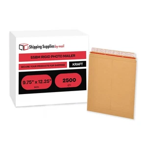 2500 sobres rígidos para documentos fotográficos Kraft 9,75 x 12,25 correos postales auto-sellados - Imagen 1 de 6