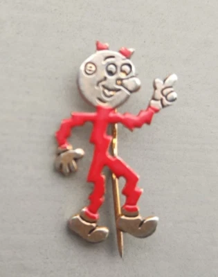 1~Vintage Reddy Kilowatt Electric Company Mascot Advertising Lapel Stick Pin 1" - Image 1 of 2